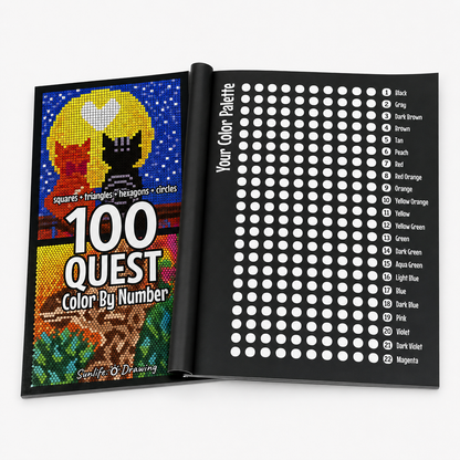 Coloring book with 100 drawings