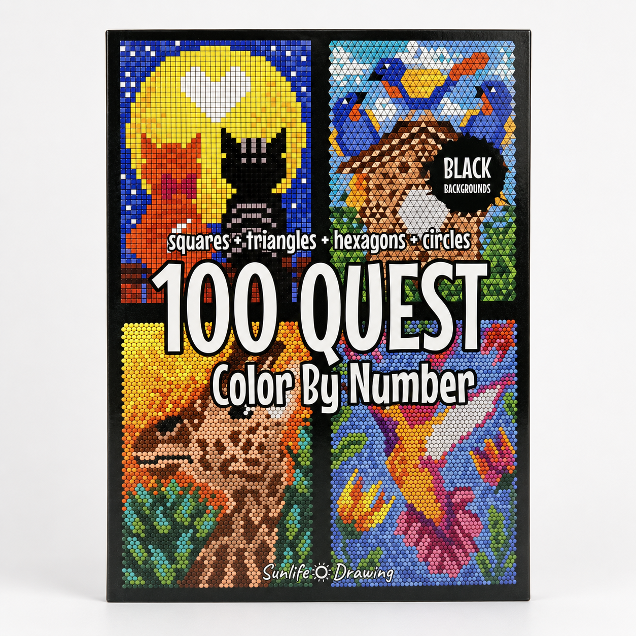 Coloring book with 100 drawings